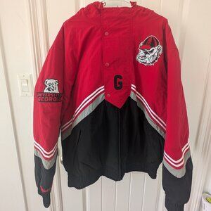 NWT Men's Red/Black Georgia Bulldogs Throw Back Full-Zip Vintage Windbreaker